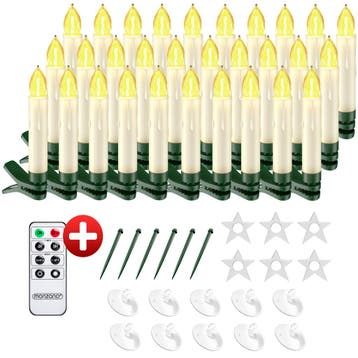 Kerstverlichting 30x LED Kaars Warmwit Afstandsbediening, Verzenden, Nieuw