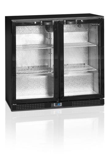 Barkoelkast | Zwart | 2 Glazen deuren | Inclusief slot, Verzenden, Nieuw in verpakking