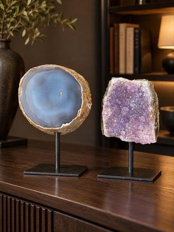 amethist en Agata op sokkel - Braziliaanse collectie -