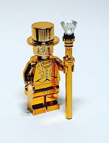 Lego Minifiguur - Minifigures - Chrome Silver Mr Gold Mr, Nieuw