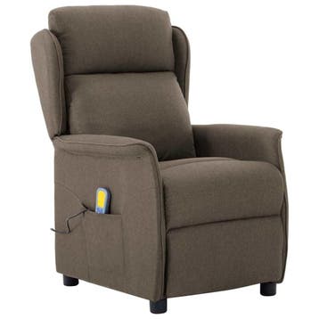 vidaXL Massagestoel Taupe 93.5 x 67.5 x 101.5 cm Stof, Sport en Fitness, Massageproducten, Verzenden, Nieuw