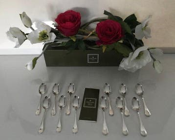 Christofle - Lepel - Set van 12 lepels voor moka of, Antiek en Kunst
