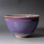 Theekop met Junware-stijl paars-blauw glazuur - Keramiek -