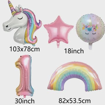 Regenboog Eenhoorn Folieballon Set - 32 Inch Gegradueerde Ci, Verzenden, Nieuw