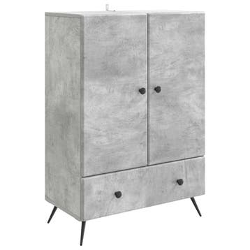 vidaXL Dressoir met lade Betongrijs 66 x 34,5 x 95 cm, Verzenden, Nieuw, Overige houtsoorten, Minder dan 50 cm