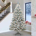 vidaXL Kunstkerstboom met 300 LED Groen en Wit 270 cm PVC en, Diversen, Kerst, Verzenden, Nieuw