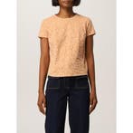 Elisabetta Franchi • zalmroze shirt met logo • 36 (IT42), Nieuw, Roze, Maat 36 (S), Elisabetta Franchi