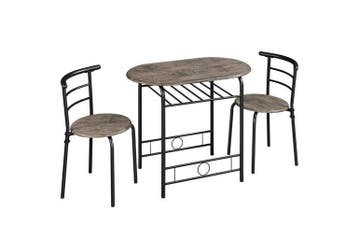 2dekans | Yaheetech Bistroset 3-delig - Tafel 80 x 53 x 74,5, Huis en Inrichting, Ophalen of Verzenden, Zo goed als nieuw, Zwart