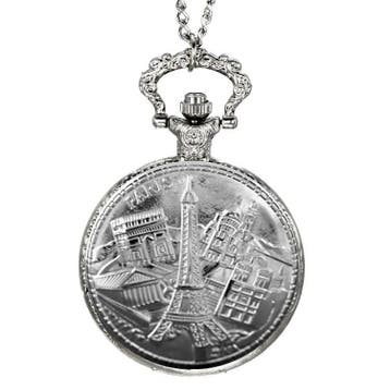 Fako - Zakhorloge - XXL - Parijs - Ø 47mm - Zilverkleurig, Sieraden, Tassen en Uiterlijk, Horloges | Heren, Verzenden, Nieuw
