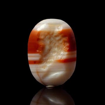 Oud-Romeins agaat Buste van Serapis, intaglio