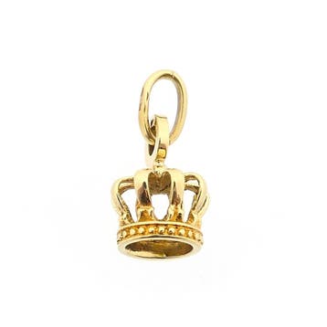 Gouden hanger van een kroon (Hanger of bedel), Ophalen of Verzenden, Gebruikt, Goud, Overige merken