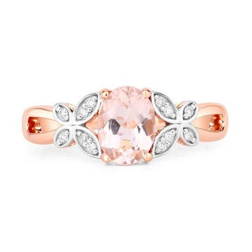 Ring - 14 karaat Roségoud - 0.88ct. tw. Morganiet - Diamant, Nieuw