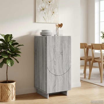 vidaXL Dressoir Grijs Sonoma 33,5 x 34,5 x 75 cm Bewerkt, Minder dan 50 cm, Verzenden, Nieuw, 25 tot 50 cm