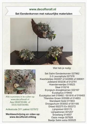 Salim Eendenkorven naturel-Planter set van 3, Ophalen of Verzenden, Nieuw