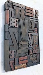 Drukblokken - Compositie van antieke XL-typografische