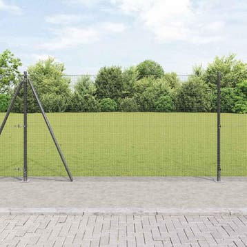 vidaXL gelast draadhek met betonnen voetstuk 10 x 1,2 m, Verzenden, Nieuw, IJzer