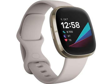 Fitbit Sense 40 mm zacht goud met een siliconen polsband, Verzenden, Nieuw, Fitbit