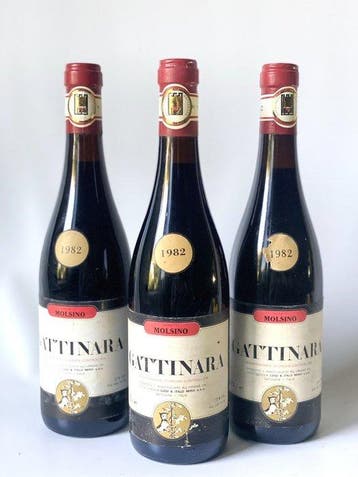1982 Nervi, Gattinara Molsino - Piëmont - 3 Flessen (0.75, Nieuw