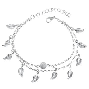 Fako Bijoux - Enkelbandje - Blaadjes - Zilverkleurig, Verzenden, Nieuw