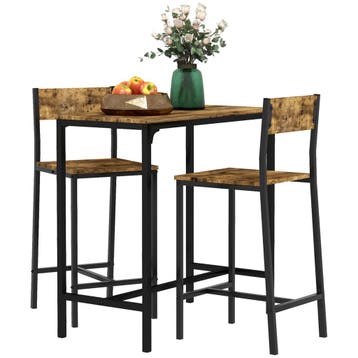 TRUUSK 3-delige Barset - Staande Tafel - 2 Stoelen - MDF - M, Huis en Inrichting, Kasten | Wandmeubels, Verzenden, Nieuw
