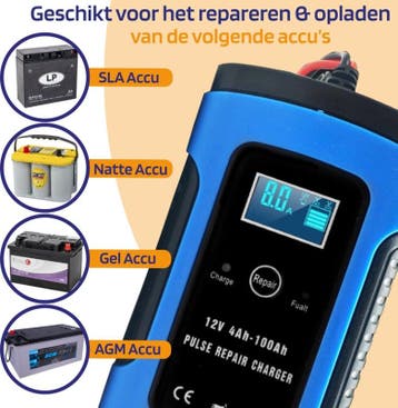 Accu druppel lader druppellader auto acculader 12V + LCD dis, Verzenden, Nieuw