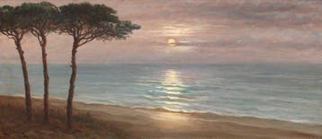 Fernando Martínez Checa (1858-1933) - Atardecer en la playa, Antiek en Kunst