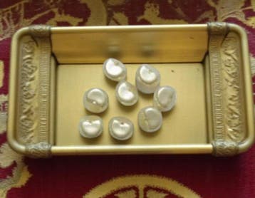 10 x  Glasparels – Hoekig – Ivoor – ca. 7 mm (Glaskral, Ophalen of Verzenden, Nieuw, Kraal