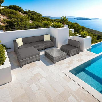 Rotanlounge met aluminium frame, Tuin en Terras, Tuinsets en Loungesets, Verzenden, Nieuw