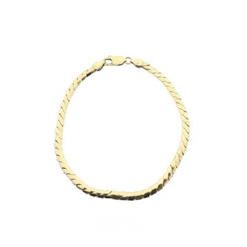 Gouden S-schakel armband; 19 cm (Schakelarmband), Ophalen of Verzenden, Gebruikt, Goud, Goud