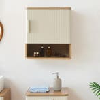 Badkamer wandkast Ferrersp 50x45x24 cm eikenkleurig en haver, Huis en Inrichting, Verzenden, Nieuw