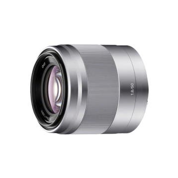 Sony E 50mm f/1.8 OSS objectief Zilver (SEL50F18.AE) -, Audio, Tv en Foto, Verzenden, Gebruikt, Sony