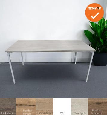 Vergadertafel - 4-poots - 200x80cm - met wit onderstel -..., Vergader- of Presentatieruimte, Ophalen of Verzenden, Gebruikt, Tafel