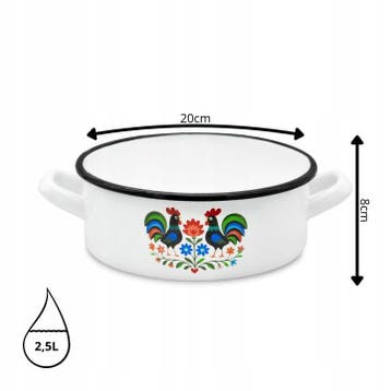 Emaille Braadpan 2,5 Liter – Lage Kookpan 20 cm –, Huis en Inrichting, Keuken | Potten en Pannen, Ophalen of Verzenden, Nieuw