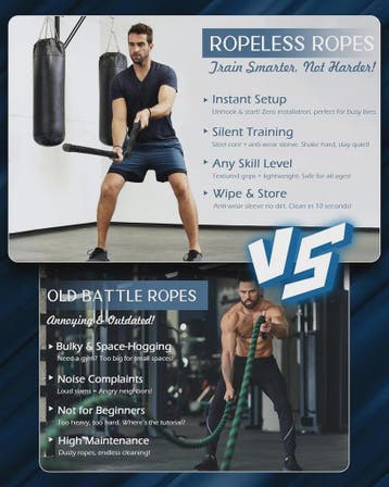 Draadloze Battle Ropes voor Thuisgym - Krachttraining zonder, Verzenden, Nieuw