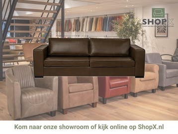 Leren bank Fine - 3,5 zits, Nieuw, Ophalen of Verzenden, Rechte bank, Eigentijds, Klassiek, Modern