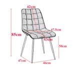 Nieuwe Set 4 Eetkamerstoelen Grijs - Fluwelen Zitting Nordic, Verzenden, Nieuw, Vier, Stof