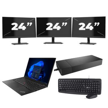 Lenovo ThinkPad T14s -   i7-10e 16GB  - 256GB  + 3x 24 inch, Computers en Software, Qwerty, Verzenden, Refurbished, 14 inch