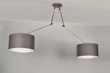 Rietveld Hanglampen - Grijs, Taupe - Stof, Verzenden, Nieuw