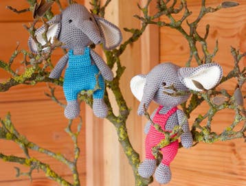 Haakpatroon Amigurumi Olifantjes - met tuinbroekje van kat, Ophalen of Verzenden, Nieuw