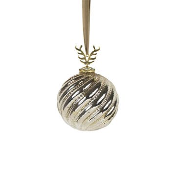 decoratie bal gewei goud 10cm, Huis en Inrichting, Woonaccessoires | Overige, Verzenden, Nieuw