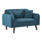 2-zitsbank Midt 132x70x80,5 cm blauw [en.casa], Huis en Inrichting, Banken | Sofa's en Chaises Longues, Verzenden, Nieuw