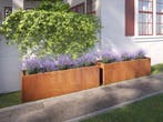 Adeqo cortenstaal plantenbak rechthoek 200 x 40 x 80 cm, 100 cm of meer, Verzenden, Nieuw, Metaal