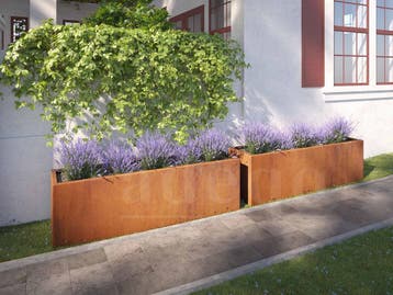 Adeqo cortenstaal plantenbak rechthoek 200 x 40 x 80 cm, Tuin en Terras, Bloembakken en Plantenbakken, 100 cm of meer, Verzenden