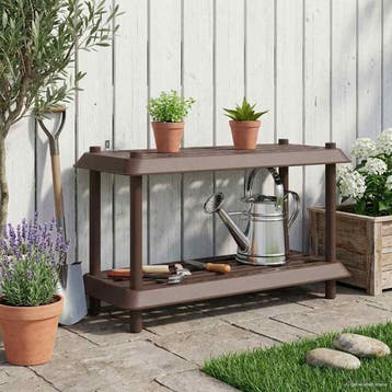 vidaXL Plankenunit 2-laags 100 x 40 x 55,5 cm PP Bruin, Huis en Inrichting, Overige materialen, Minder dan 50 cm, Verzenden, Nieuw