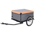 vidaXL Fietstrailer 65 kg grijs en oranje, Verzenden, Nieuw