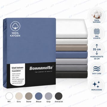 Hoeslaken glad katoen matras - 90/200 , Antraciet, 90 cm, Eenpersoons, Verzenden, Nieuw