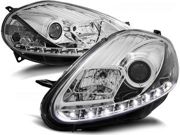 Koplampen Fiat Grande Punto 08-12 LED Chroom, Ophalen of Verzenden, Nieuw