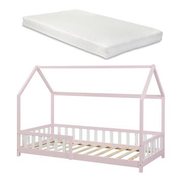 Kinderbed Hesel huisbed met matras en uitvalbeveiliging 90x2, Verzenden, Nieuw