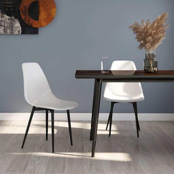 vidaXL Eetkamerstoelen 2 st PP wit, Verzenden, Nieuw, Wit