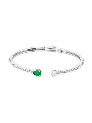 Armband - 14 karaat Witgoud - 1.44ct. tw. Smaragd - Diamant, Nieuw
